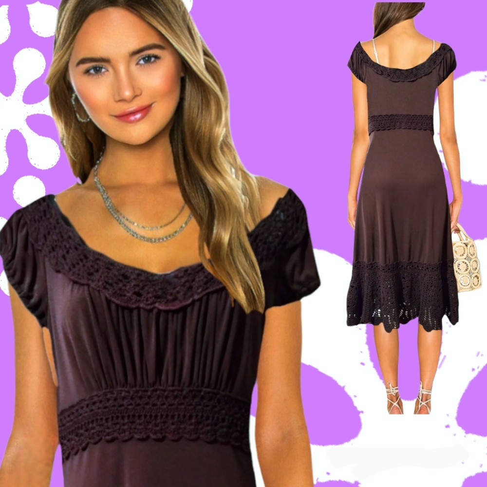 🌼BCBG MAXAZRIA 🌼 Brown Cap Sleeve 🌼Boho🌼 XS